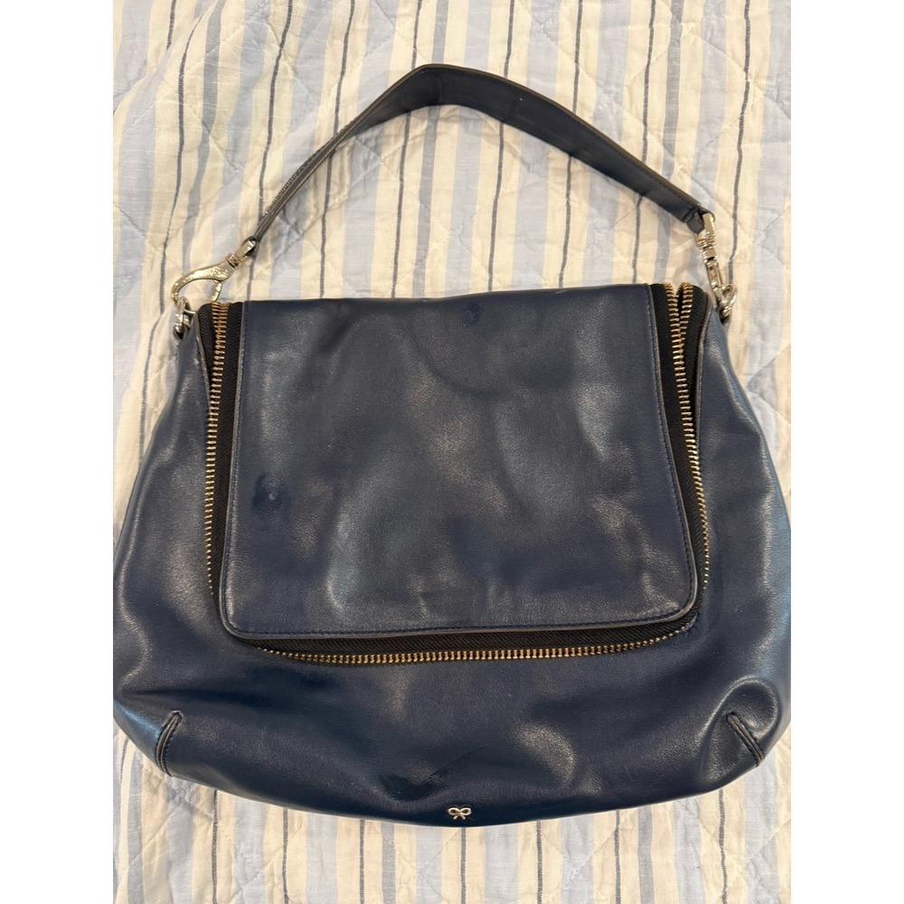 Anya Hindmarch Maxi Zip Leather Hobo Purse